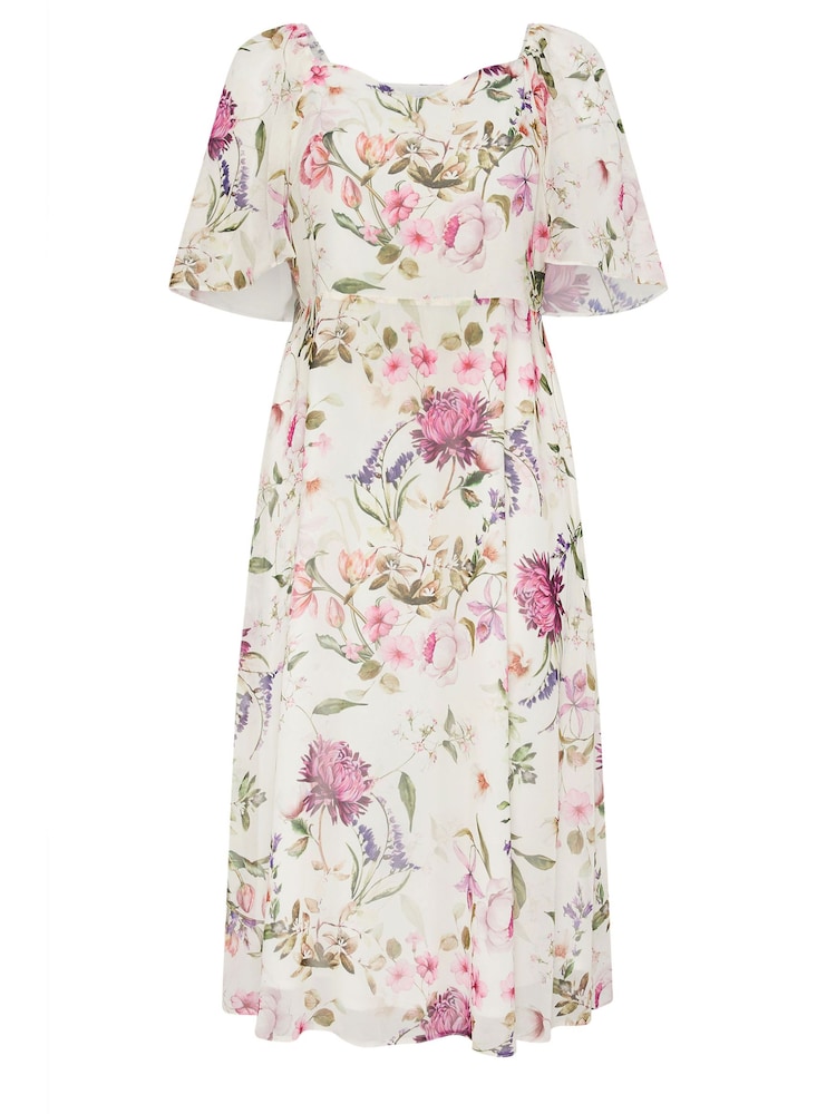 Yours Curve Ivory White LONDON Curve Floral Print Maxi Dress - Image 5 of 5