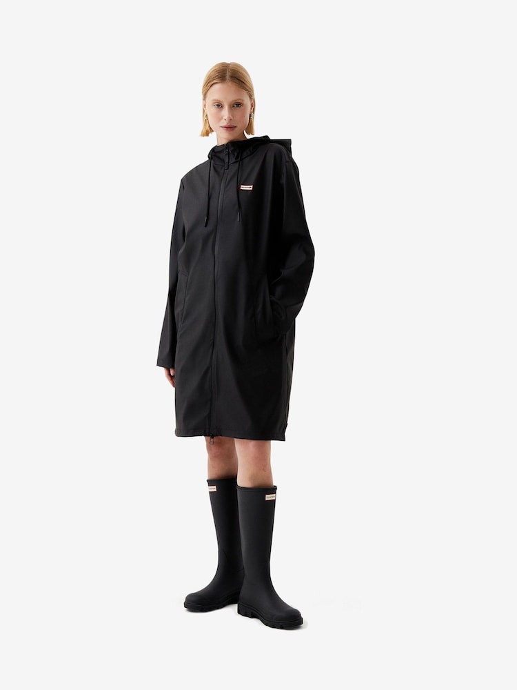 أسود - Hunter Water Resistant Zip Up Raincoat - صورة 2 من 4