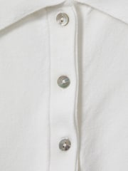 Reiss Ivory Polly Cotton Blend Polo Shirt - Image 5 of 5
