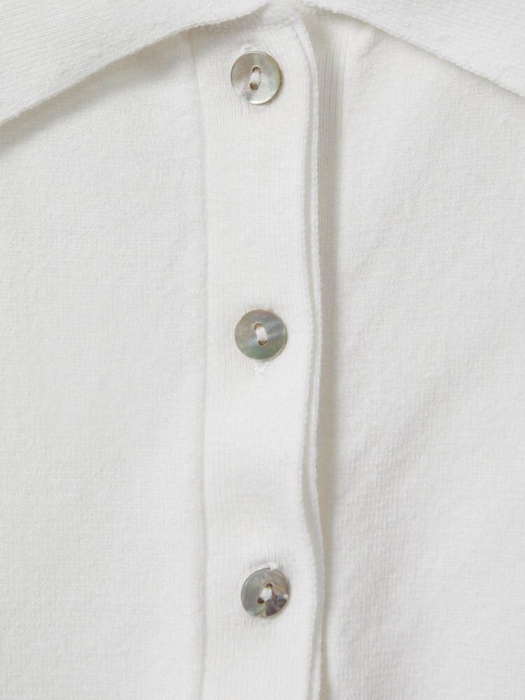 Reiss Ivory Polly Cotton Blend Polo Shirt - Image 5 of 5 Reiss Ivory Polly Cotton Blend Polo Shirt - Image 5 of 5