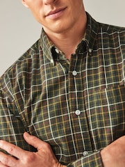 Green Check Long Sleeve 100% Cotton Oxford Shirt - Image 5 of 8