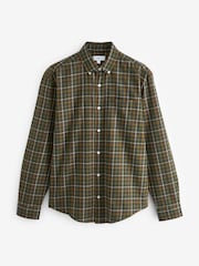 Green Check Long Sleeve 100% Cotton Oxford Shirt - Image 6 of 8