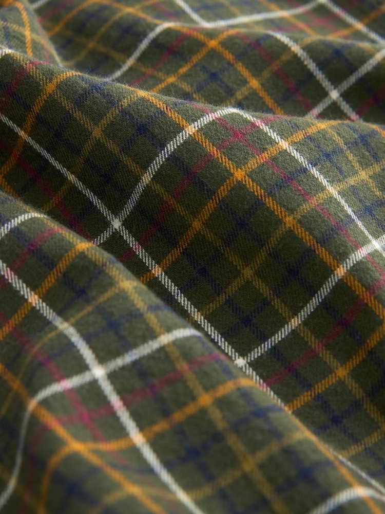 Green Check Long Sleeve 100% Cotton Oxford Shirt - Image 8 of 8