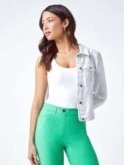 Roman Green Emerald Turned Hem Stretch Shorts - Image 4 of 5