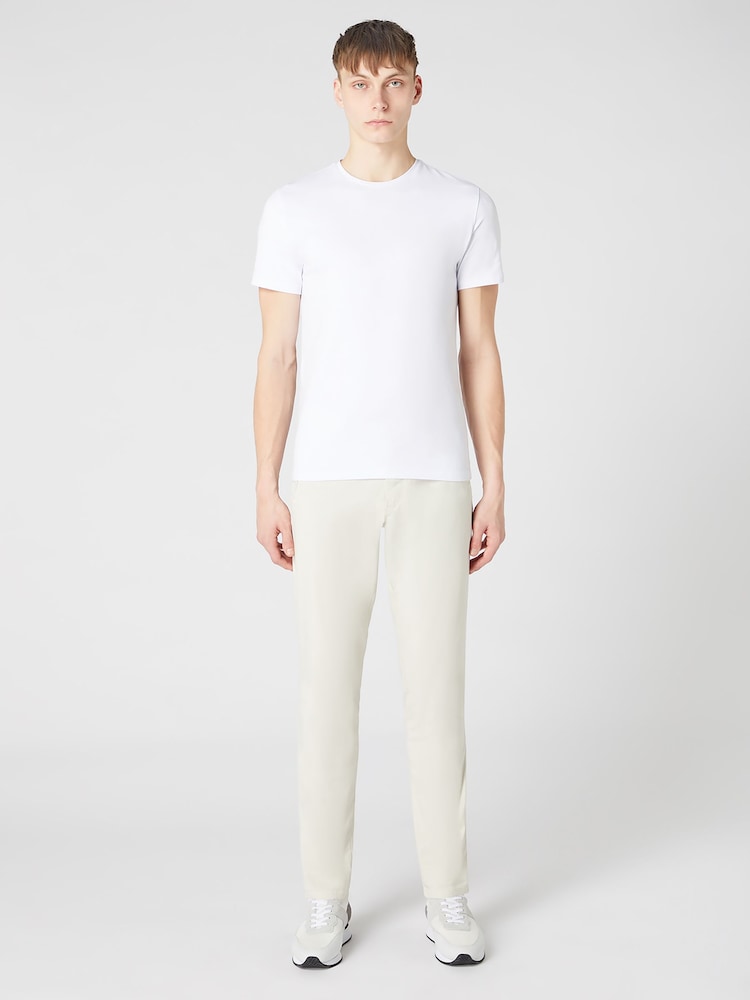 Remus Uomo Cream Slim Leg Tencel Stretch Chinos - Image 1 of 6
