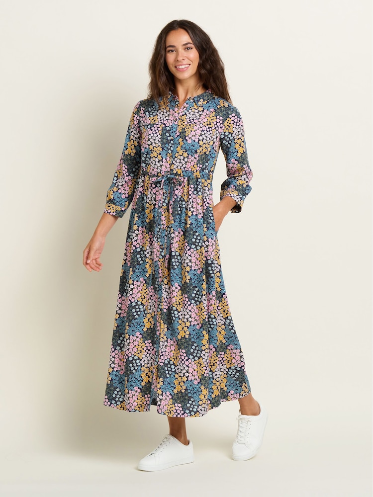 Brakeburn Blue Wildflower Meadow Shirt Dress - Image 4 of 4