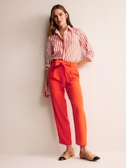 Boden Red Tapered Tie Waist Trousers - Image 1 of 5
