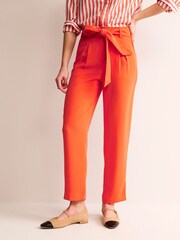 Boden Red Tapered Tie Waist Trousers - Image 4 of 5