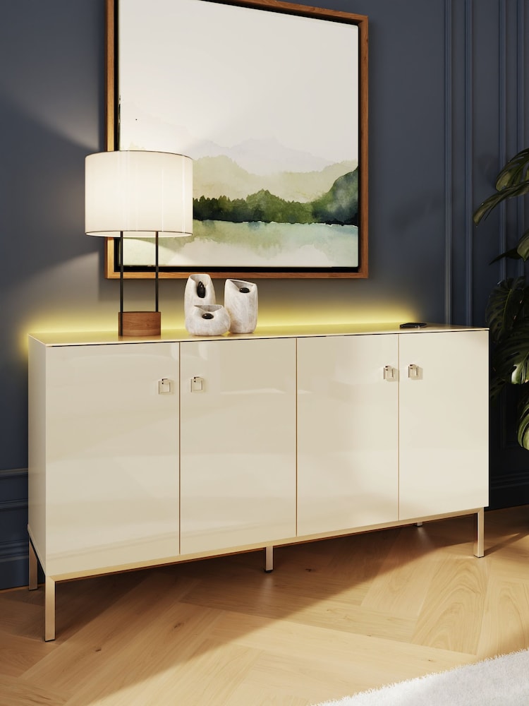 Frank Olsen Antique White Lyra Four Door SMART Large Sideboard - Image 1 of 9