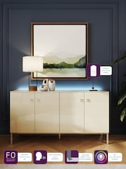 Frank Olsen Antique White Lyra Four Door SMART Large Sideboard - Image 2 of 9