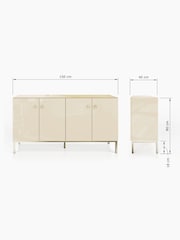 Frank Olsen Antique White Lyra Four Door SMART Large Sideboard - Image 8 of 9