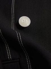 Reiss Black Honor Double Breasted Corset Stitch Blazer - Image 5 of 5