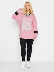 Yours Curve Pink New York Slogan Print Sweatshirt - Image 2 of 4