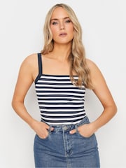 Long Tall Sally White 2 PACK Striped Cami Tops - Image 5 of 6