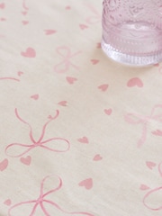 Pink Hearts and Bows Wipe Clean Tablecloth - Image 2 of 3