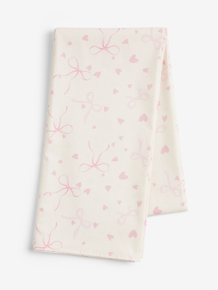 Pink Hearts and Bows Wipe Clean Tablecloth - Image 3 of 3