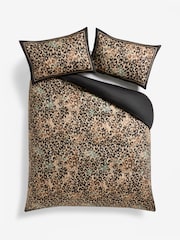 Black/Brown 200 Thread Count 100% Cotton Leopard Print Duvet Cover and Pillowcase Set - Image 5 of 5