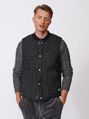 Aubin Sutton Wool Black Gilet - Image 1 of 8