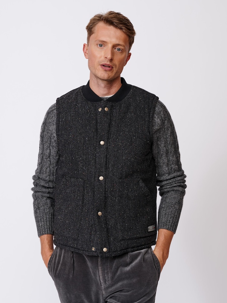 Aubin Sutton Wool Black Gilet - Image 1 of 8