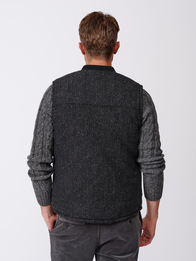 Aubin Sutton Wool Black Gilet - Image 2 of 8