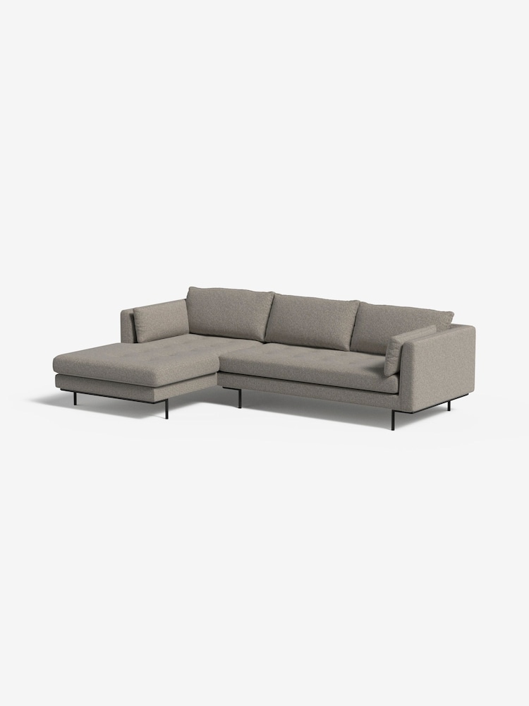 MADE.COM Basket Weave Pumice Grey Harlow Left Hand Facing Corner Sofa - Image 1 of 3