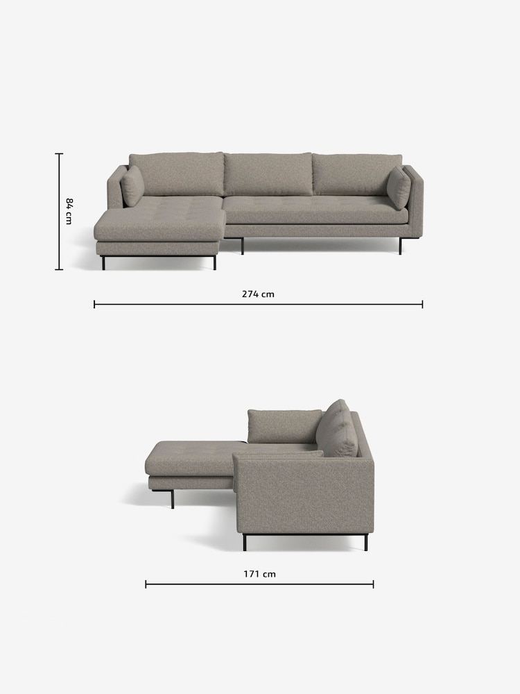 MADE.COM Basket Weave Pumice Grey Harlow Left Hand Facing Corner Sofa - Image 3 of 3