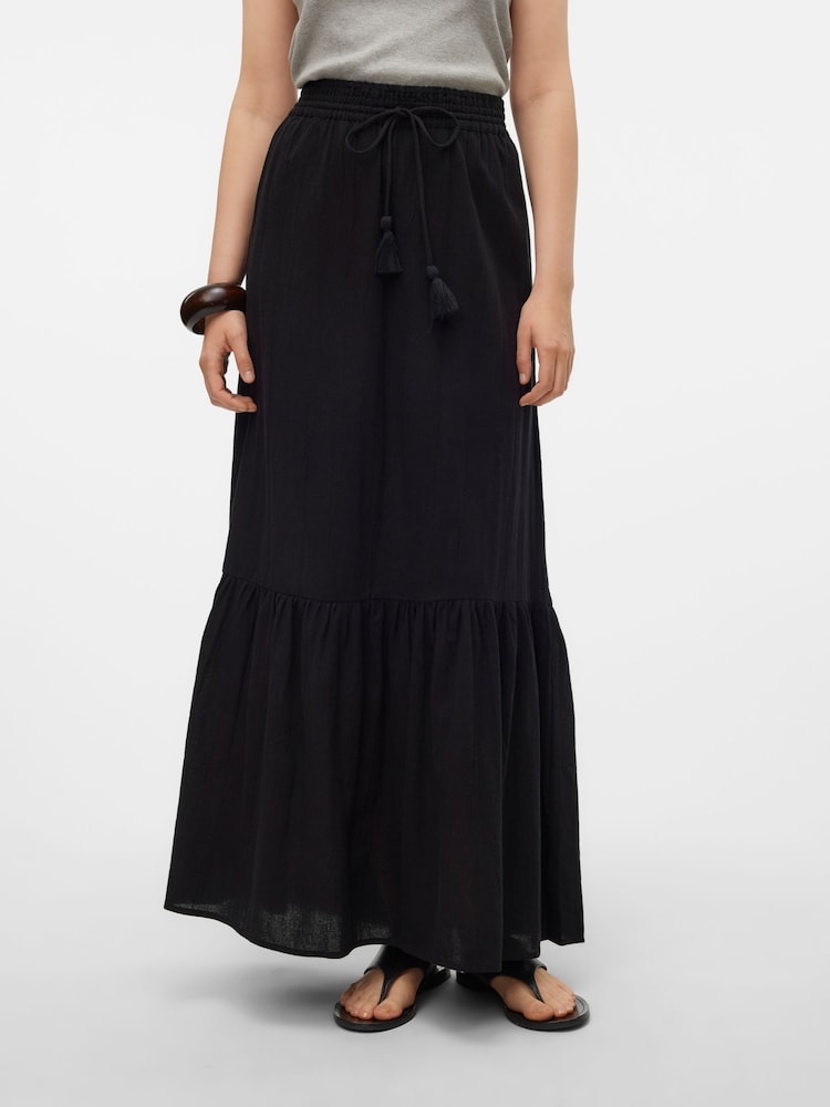 VERO MODA Black Tiered Summer Maxi Skirt - Image 1 of 6 VERO MODA Black Tiered Summer Maxi Skirt - Image 1 of 6