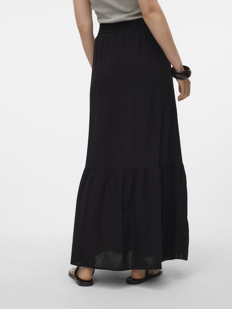 VERO MODA Black Tiered Summer Maxi Skirt - Image 2 of 6 VERO MODA Black Tiered Summer Maxi Skirt - Image 2 of 6