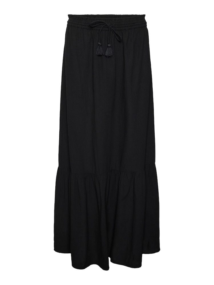 VERO MODA Black Tiered Summer Maxi Skirt - Image 6 of 6 VERO MODA Black Tiered Summer Maxi Skirt - Image 6 of 6