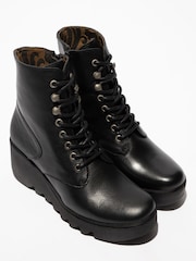 Fly London Birr Lace-Up Ankle Black Boots - Image 4 of 4