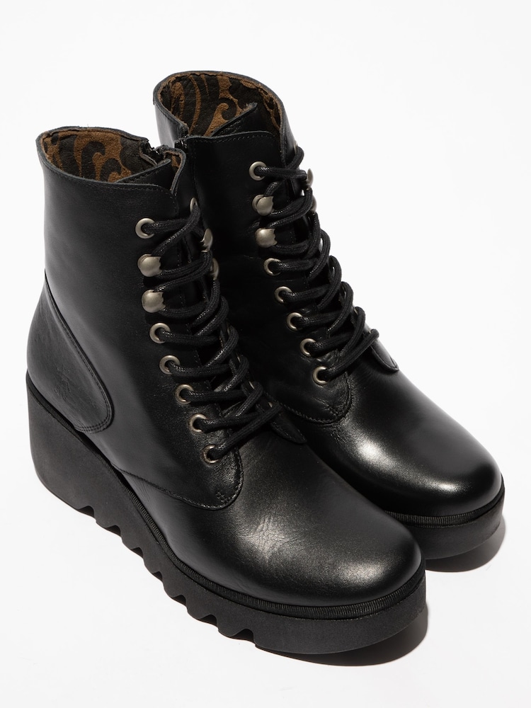 Fly London Birr Lace-Up Ankle Black Boots - Image 4 of 4