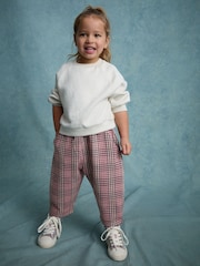 Pink Check Textured Barrel Leg Trousers (3mths-7yrs) - Image 2 of 7