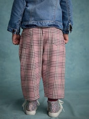 Pink Check Textured Barrel Leg Trousers (3mths-7yrs) - Image 3 of 7