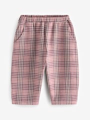 Pink Check Textured Barrel Leg Trousers (3mths-7yrs) - Image 4 of 7