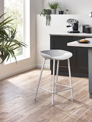 Julian Bowen Set of 2 Grey Renzo Bar Stools - Image 1 of 6