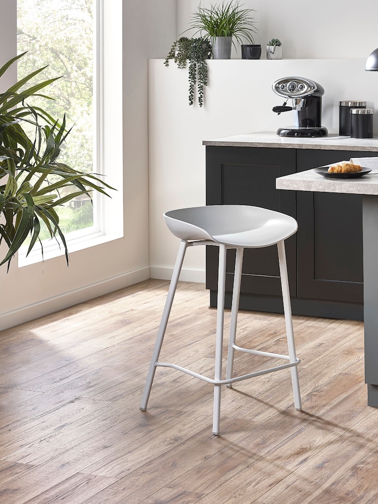 Julian Bowen Set of 2 Grey Renzo Bar Stools - Image 1 of 6