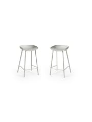 Julian Bowen Set of 2 Grey Renzo Bar Stools - Image 3 of 6