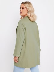 Yours Curve Green Textured Blazer - Image 3 of 5