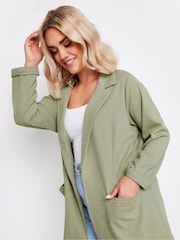 Yours Curve Green Textured Blazer - Image 4 of 5