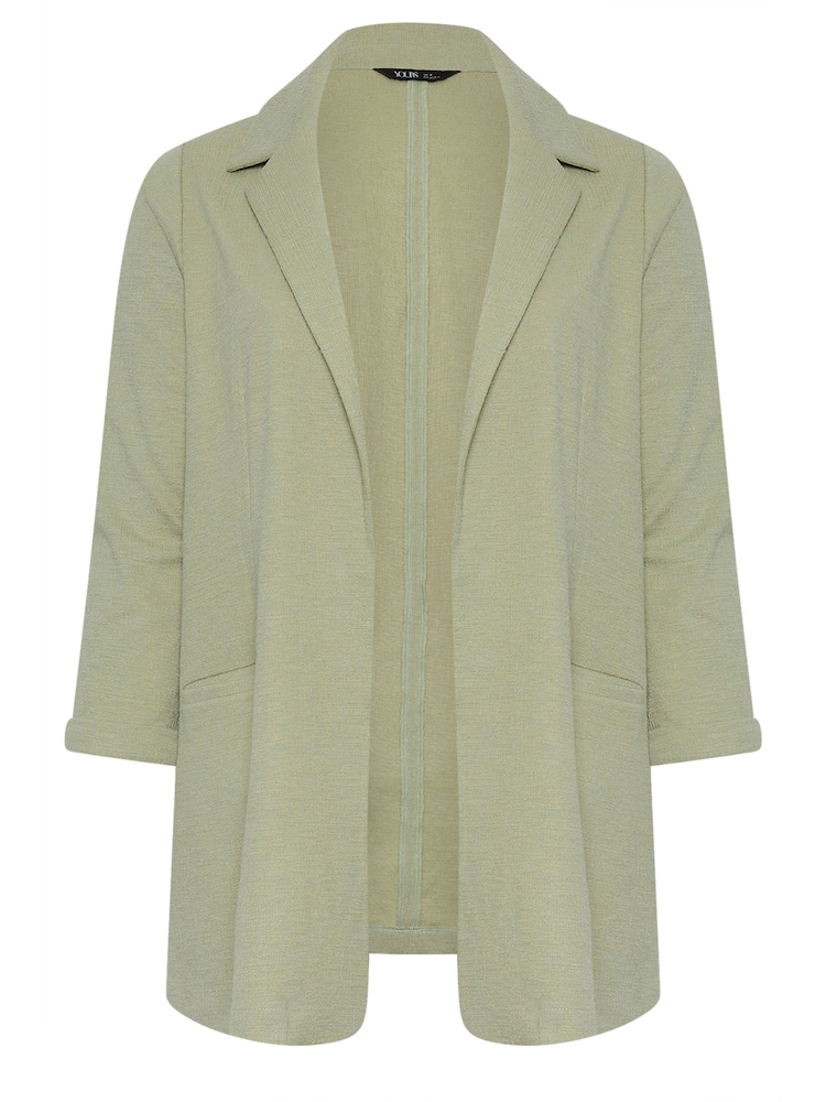 Yours Curve Green Textured Blazer - Image 5 of 5
