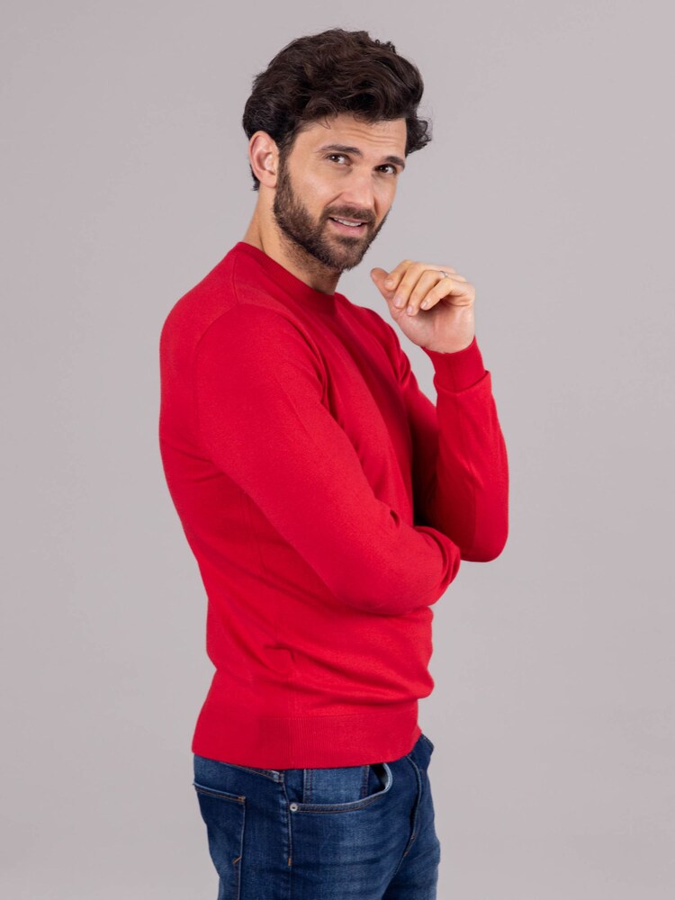 Lakeland Leather Red Clothing Wilson 100% Cotton Crew Neck Jumper - Image 2 of 6