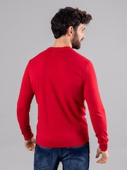 Lakeland Leather Red Clothing Wilson 100% Cotton Crew Neck Jumper - Image 3 of 6