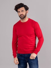 Lakeland Leather Red Clothing Wilson 100% Cotton Crew Neck Jumper - Image 4 of 6