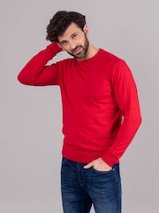 Lakeland Leather Red Clothing Wilson 100% Cotton Crew Neck Jumper - Image 5 of 6