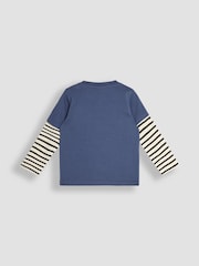 JoJo Maman Bébé Denim Lion and Zebra Appliqué Top - Image 2 of 3