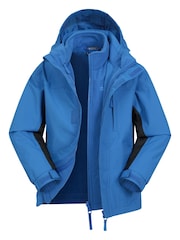 Mountain Warehouse Mid Blue Kids Cannonball 3 in 1 Waterproof Jacket - Image 1 of 5