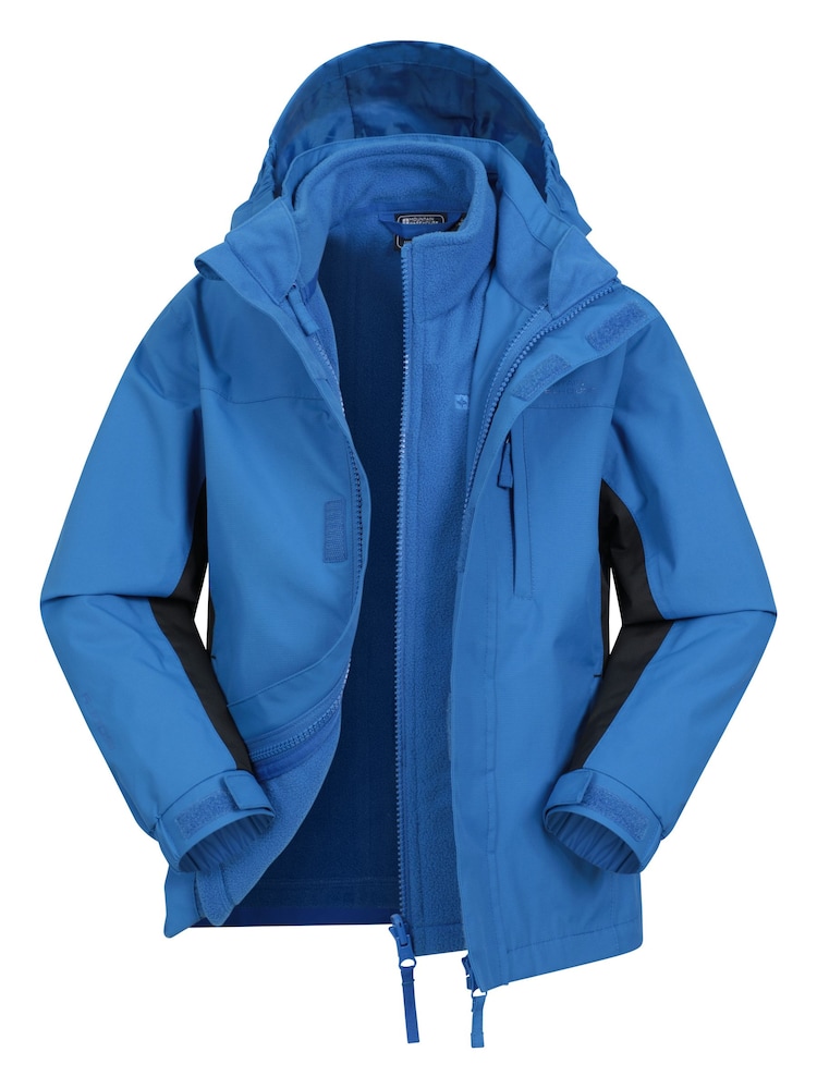 Mountain Warehouse Mid Blue Kids Cannonball 3 in 1 Waterproof Jacket - Image 1 of 5