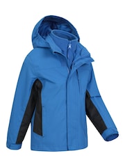 Mountain Warehouse Mid Blue Kids Cannonball 3 in 1 Waterproof Jacket - Image 2 of 5
