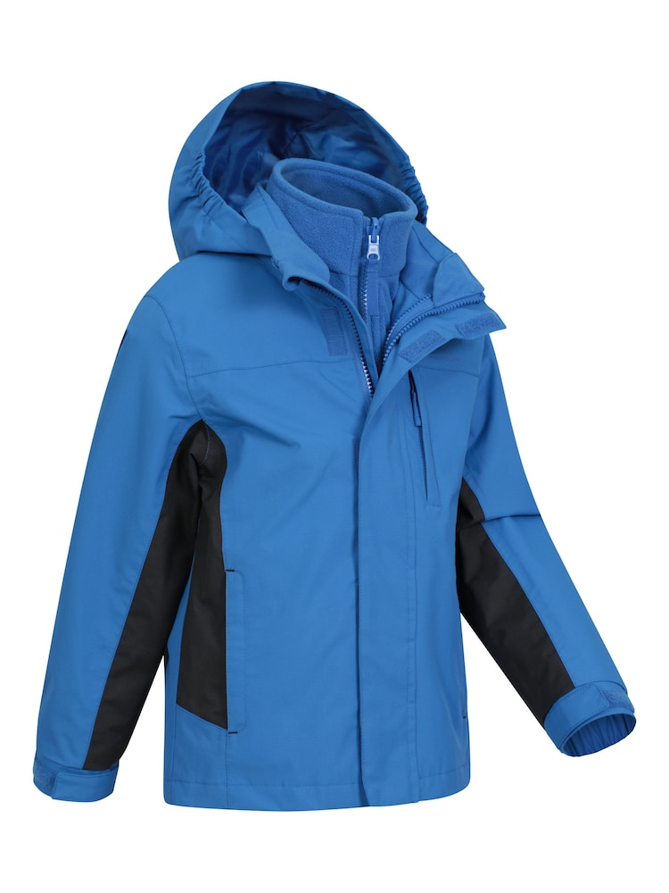 Mountain Warehouse Mid Blue Kids Cannonball 3 in 1 Waterproof Jacket - Image 2 of 5