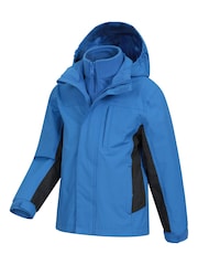 Mountain Warehouse Mid Blue Kids Cannonball 3 in 1 Waterproof Jacket - Image 3 of 5